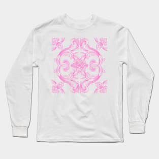 PINK ORNAMENTAL DAMASK VINTAGE PATTERN COMFORTER PHONE CASES STICKERS AND MORE | DECOR IDEAS Long Sleeve T-Shirt